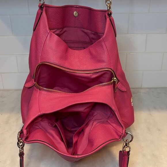 Coach Madison Pebbled Leather Phoebe Hobo Shoulder Bag HTF - Picture 11 of 16